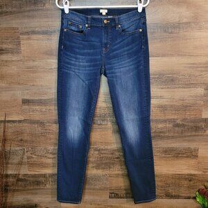 J Crew Jeans Size 28 Skinny Mid Rise Dark Light Wash Stretch Denim